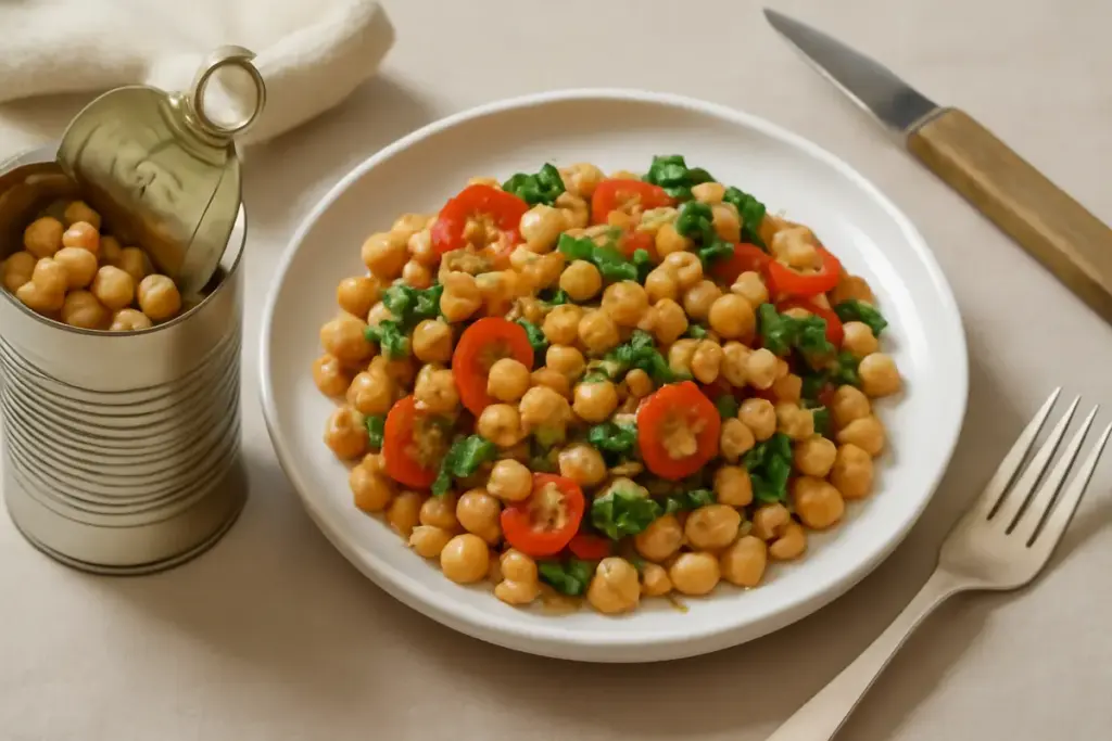Ricette facili con ceci in scatola: un piatto completo pronto in 15 minuti senza sporcare pentole